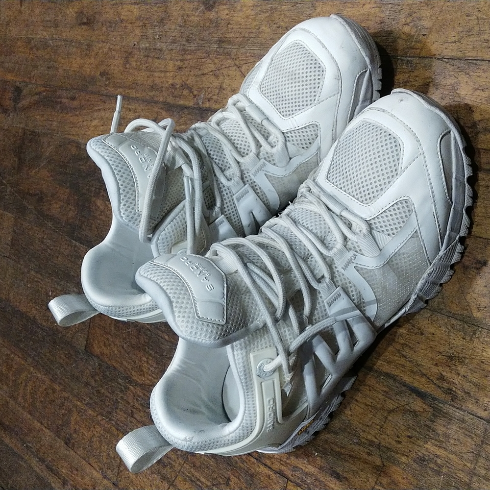 SANDRO Leather, mesh and rubber sneakers